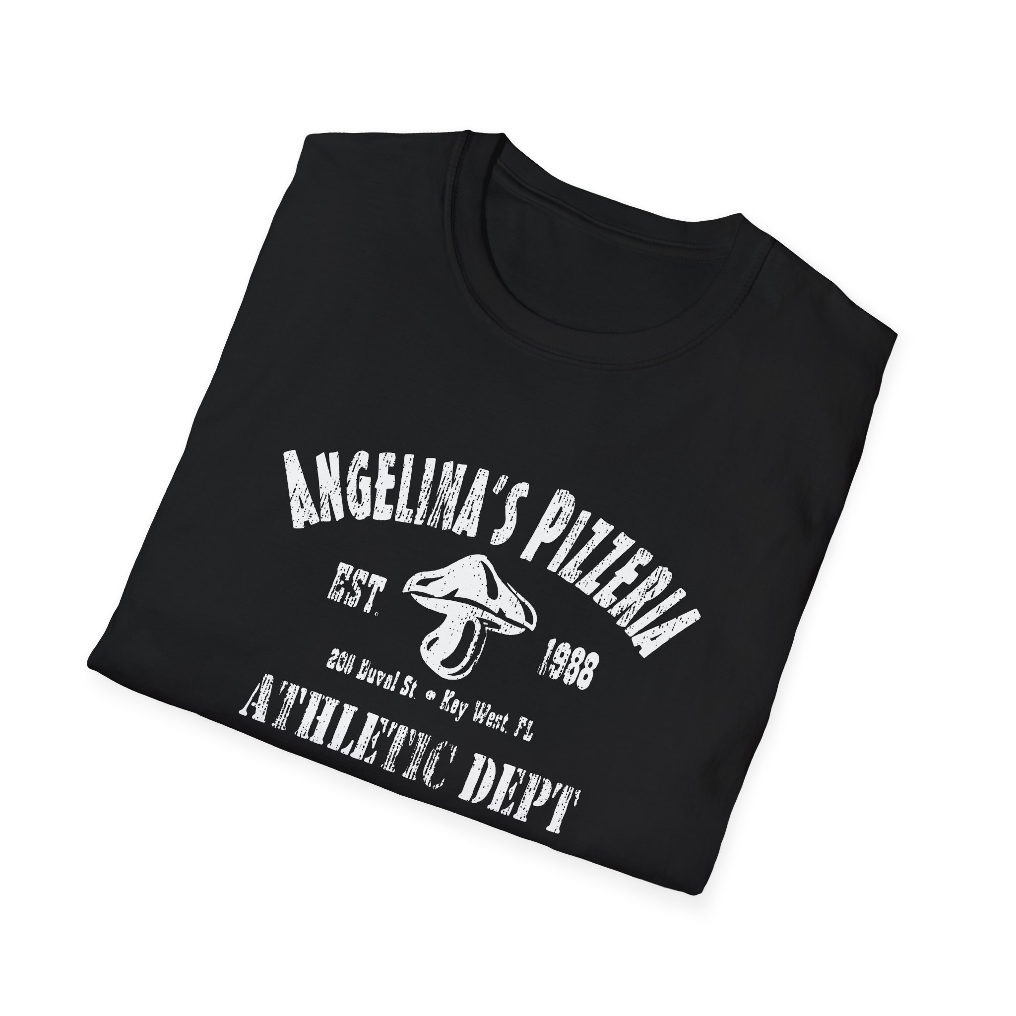 Angelina's Pizzeria Old School Athletic Department Key West Unisex Softstyle T-Shirt - Image 4