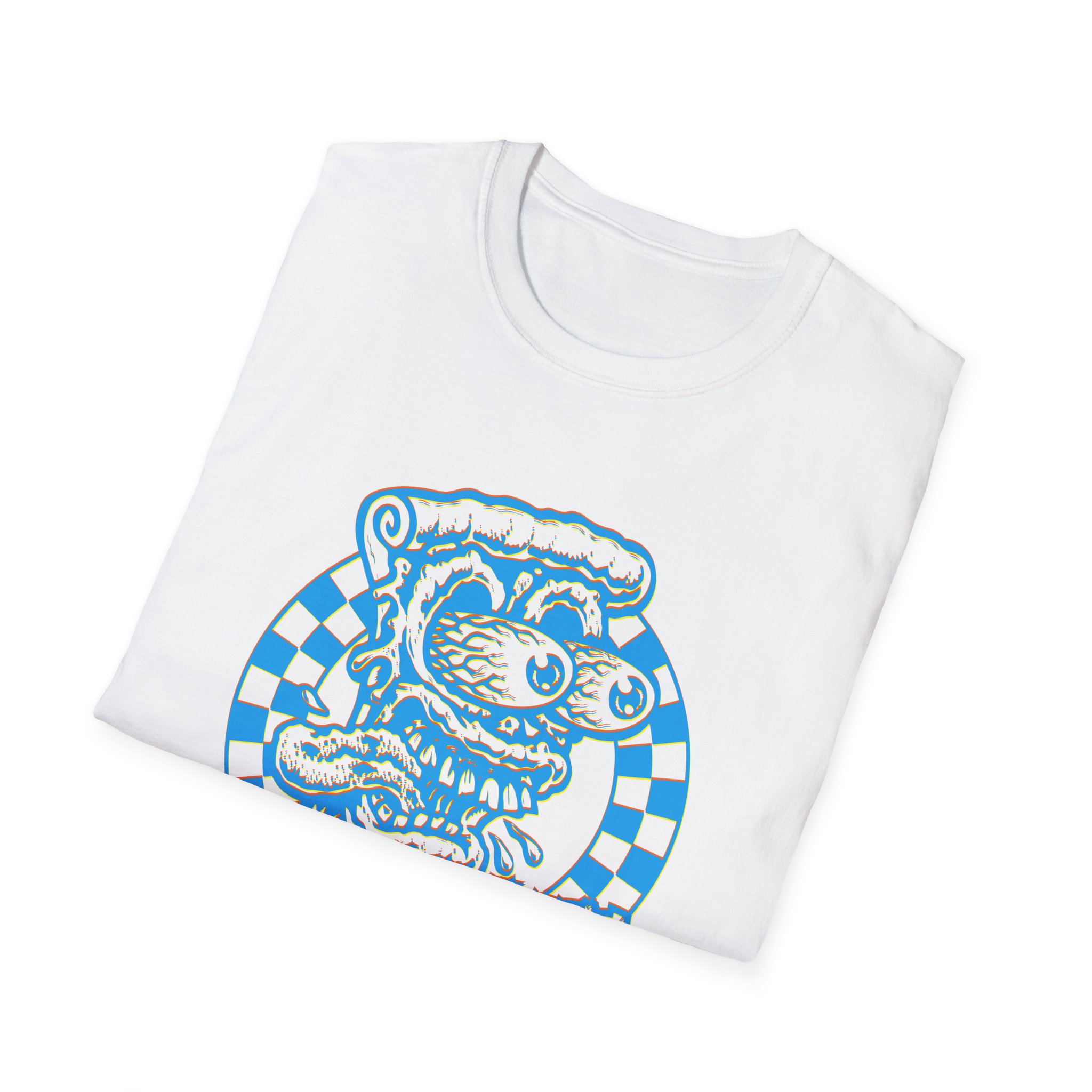 Checkered Pizza Face Angelina's Pizzeria Key West Unisex Softstyle T-Shirt - Image 4