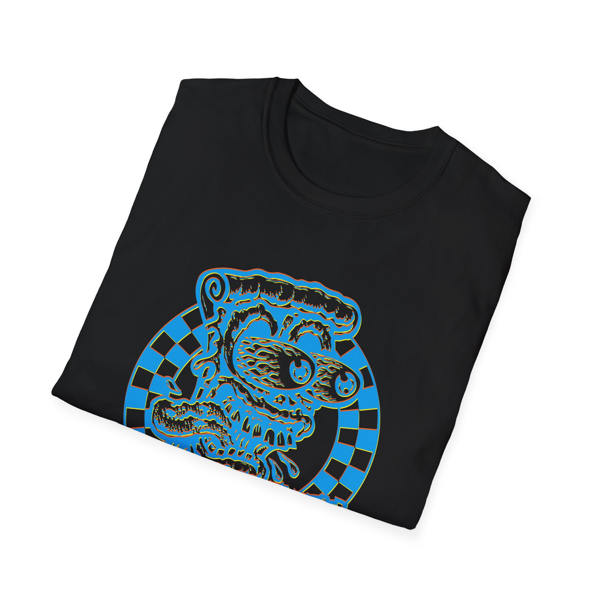 Checkered Pizza Face Angelina's Pizzeria Key West Unisex Softstyle T-Shirt - Image 8